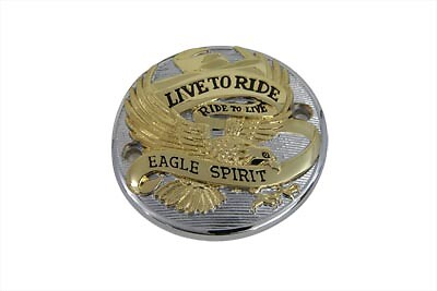 Gold Inlay Live to Ride Ignition System Cover for Shovelhead 1970-98 #32581-90TA - Picture 1 of 1