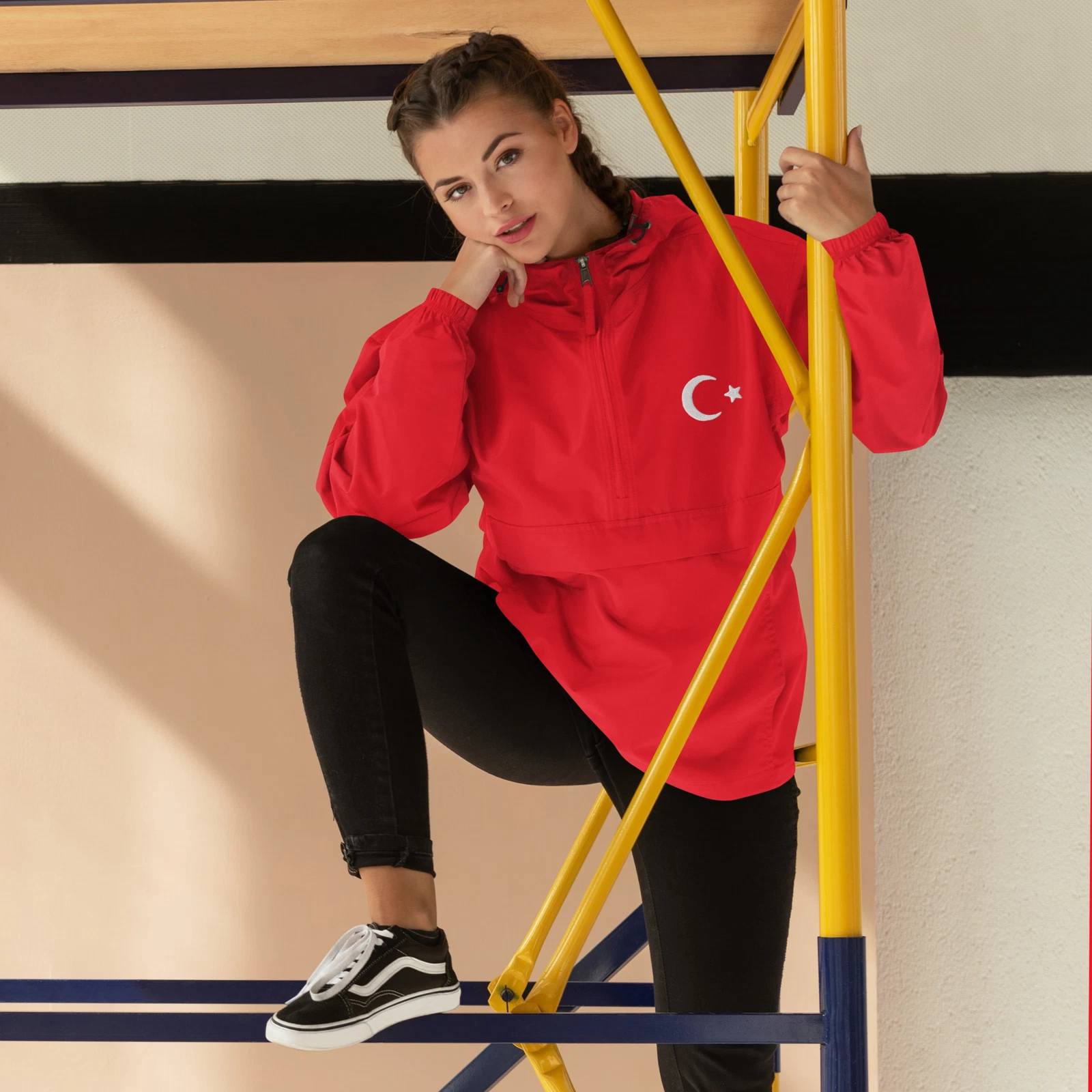UNISEX Embroidered Champion Packable Jacket. Turkish flag. Turkiye. Türkiye
Opens in a new window or