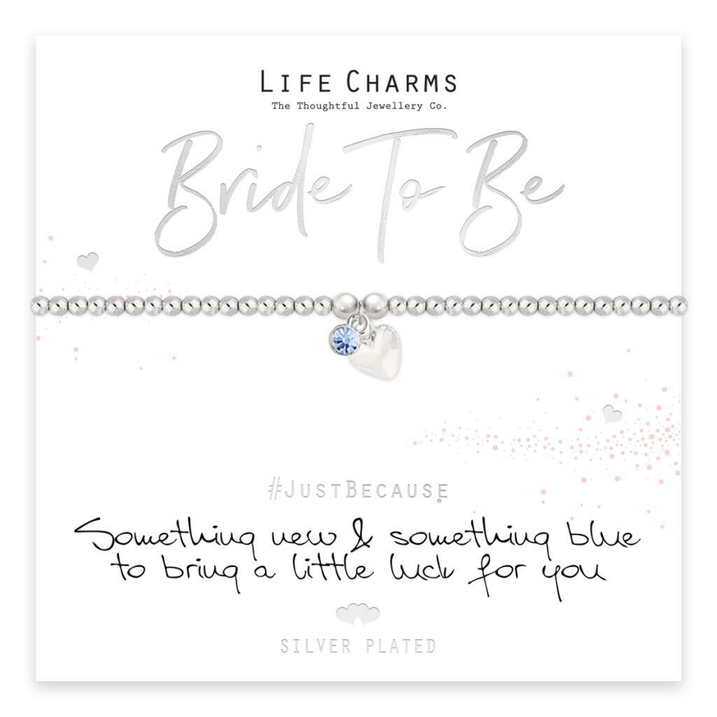 Pulsera Life Charms - "NOVIA PARA SER" Algo Nuevo y Azul - Caja de Regalo - NUEVA