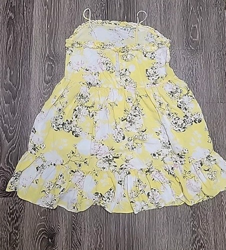 Tucker + Tate Dress Girls Lg 10/12 Yellow Floral Ruffle Sleeveless Summer Tank - Picture 16 of 21
