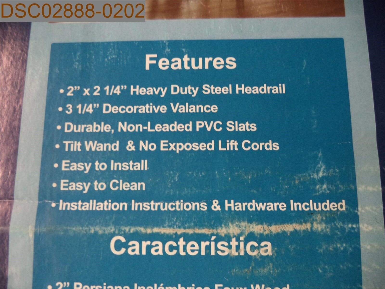 US Window and Floor Cordless 2" Faux Wood Blind, White 26.5" x 60" CLF0102640600