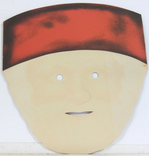 3 ~ 1940-50 Navidad Papá Noel Troquelado Máscara Facial 11” x 12 1/2” - Imagen 3 de 6