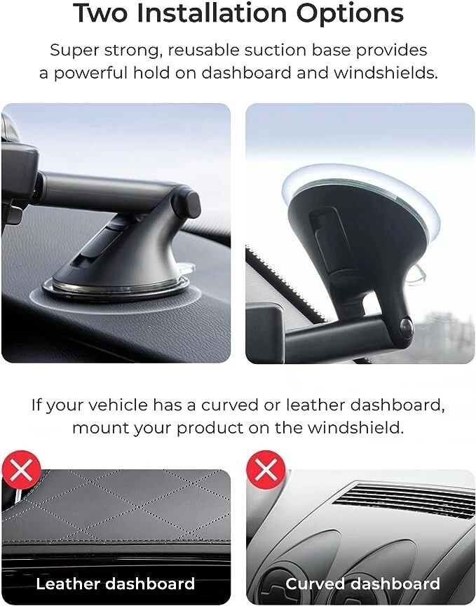 iOttie HLCRIO125 Easy One Touch 4 Dash and Windshield Car Mount - Black - Image 2 of 4