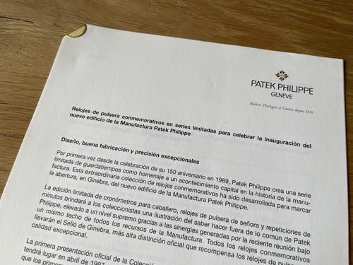 Dosier Prensa PATEK PHILIPPE Ref. 5500 Press Release - 1997 - Spanish - Watches - Bild 6 von 8