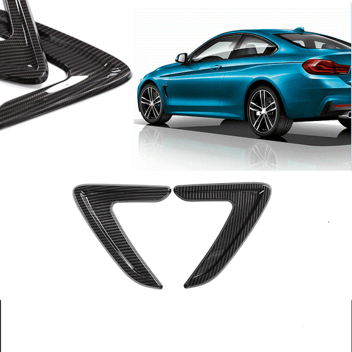 Carbon Fiber Side Fender Air Flow Vent Decor Cover Trim Accessories Fit For BMW - Picture 1 of 7