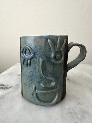Picasso Style Cubist Face Mug Handmade Studio Pottery Sculptural Ceramic Cup