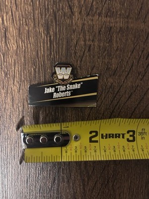 Original WWE JAKE THE SNAKE ROBERTS name card for original Mattel stand