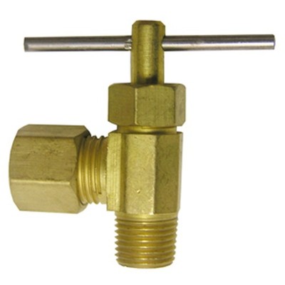 17-1109 1/4-Inch Compression by 1/8-Inch Pipe Thread Angle Brass Needle Valve