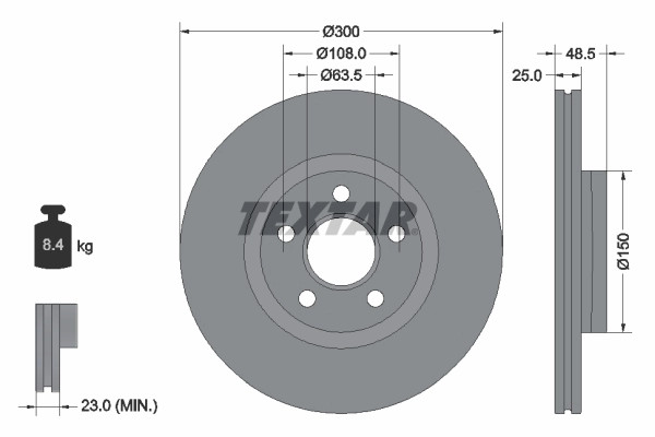 2Er-Set 2Er Set Bremsscheibe Textar 92326003 Ford 2252901 Ford 2252903-image