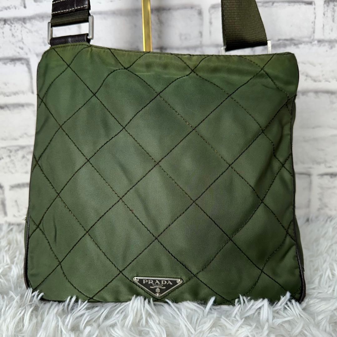 Rare  Item PRADA Quilted Nylon Shoulder Bag Triangle Logo thumbnail 5