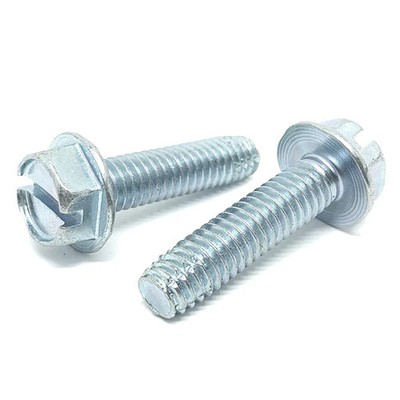 #10-32x1'' Slotted Hex Washer Head Type F Thread Cutting Screws Zinc (Choose Qty)