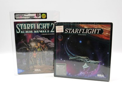 VGA 85+ Starflight 1 & 2 1986 Binary Systems Big Box PC Lot TOP POP RARE