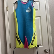 Vintage Retro Aki Warm Sleeveless Wetsuit Neon Color block Ladies Size L