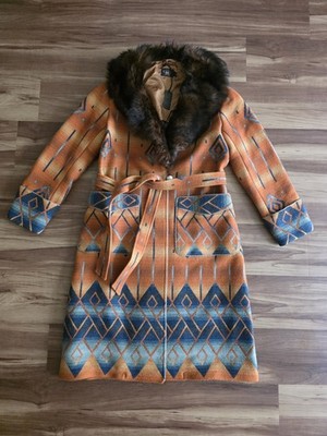 Double RL (RRL) Shearling Collar Jacquard Coat- Size 4 | eBay