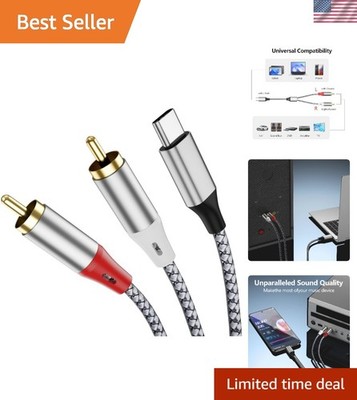 1 Meter USB C to RCA Cable with Gold-Plated Connectors - High Performance Audio