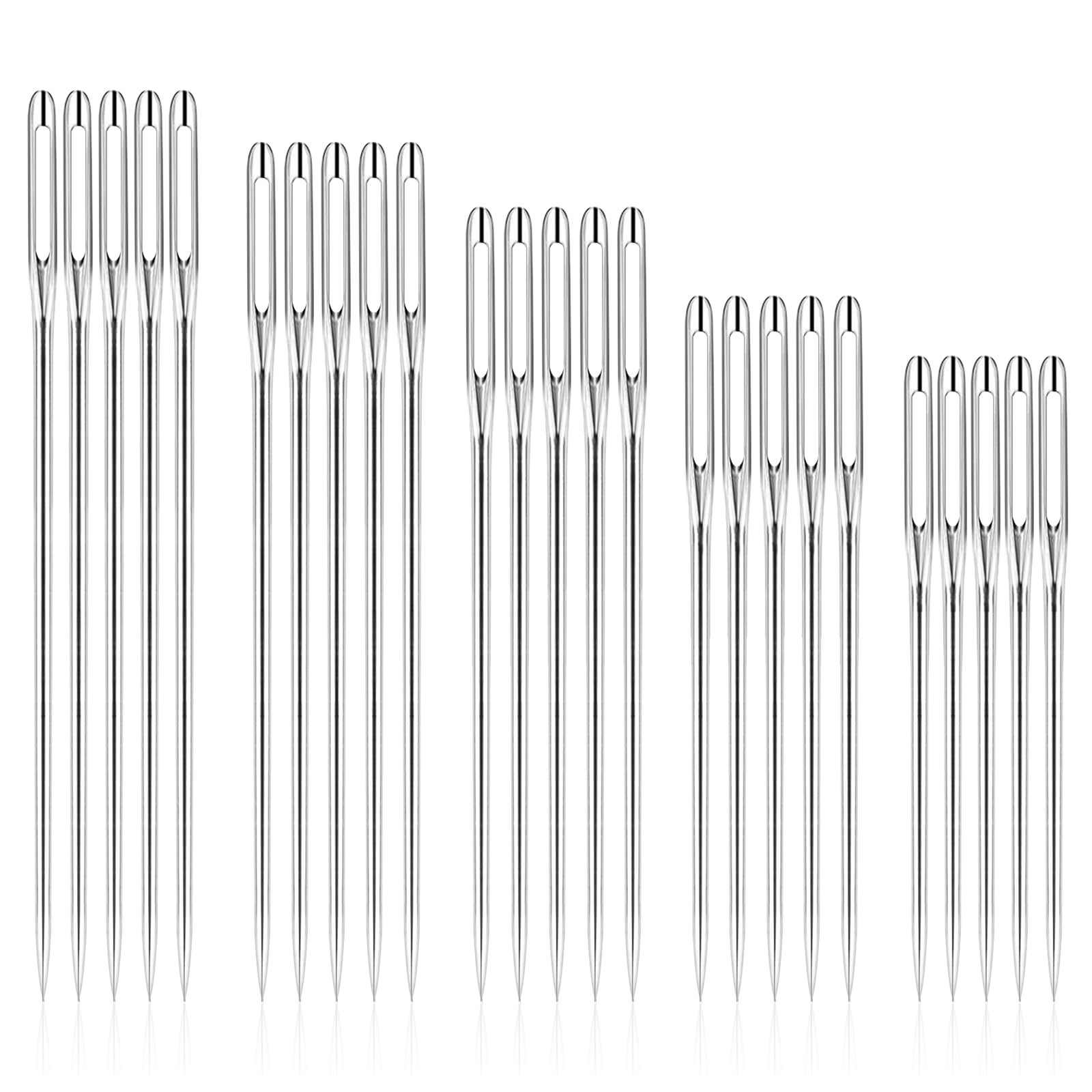 RITDVNI 50 Pcs Sewing Needles Large Eye Hand Sewing, 5 Sizes