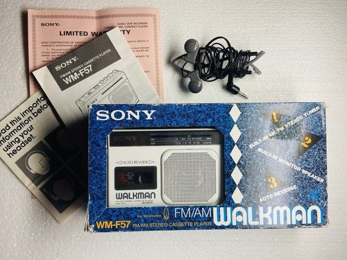 Sony Walkman WM-F57 WHITE FM Radio Cassette Player Reconditioned read* RARE Box