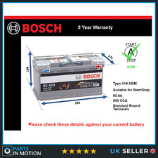 AGM Battery fits MERCEDES E220D A200 C200 ML250 ML270 Stop Start 019 AGM