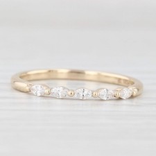 New 0.15ctw Diamond Wedding Band 14k Yellow Gold Stackable Anniversary Ring 6.5