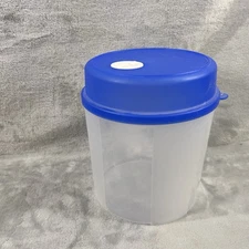 Tupperware Round Ice Cream Keeper Container Blue/Clear Freezer Storage Dial