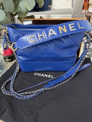 CHANEL Blue Navy Gabrielle Bag Women s Blue Quilted
