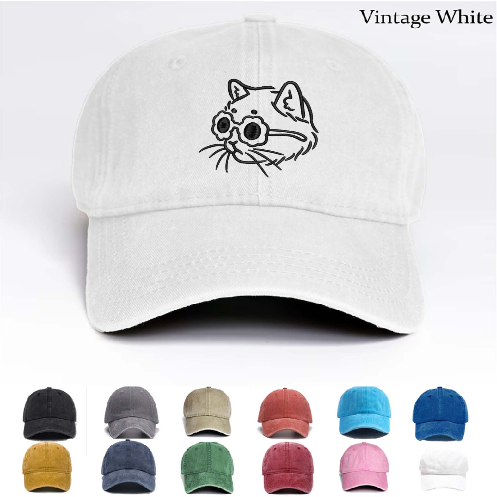 Custom Personalization Embroidered Hat Cool Cat, Trucker Hat, Gift For Friend