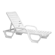 Grosfillex 44031104 White Bahia Deck Chaise 18 Pack