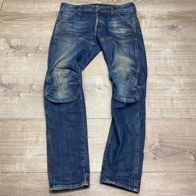 G-Star RAW Jeans 5620 3D Slim Mens 30x32 Blue Elwood Denim Biker Workwear