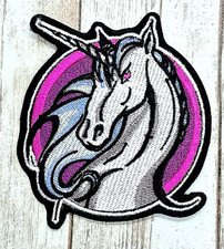 Unicorn With Purple Background Iron On Embroidered Patch 3-1/8" X 3-3/4"