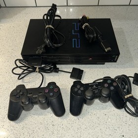 Sony PlayStation 2 PS2 Fat 3001 Console Bundle Tested w/ 2 Controllers