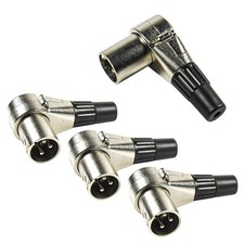 4-Pack 3-Pin XLR Adjustable Right Angle Male Connector with 7 Different Posit...