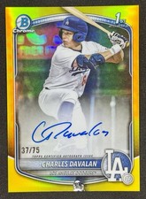 Charles Davalan Bowman 2025 Yellow Refractor /75 Auto