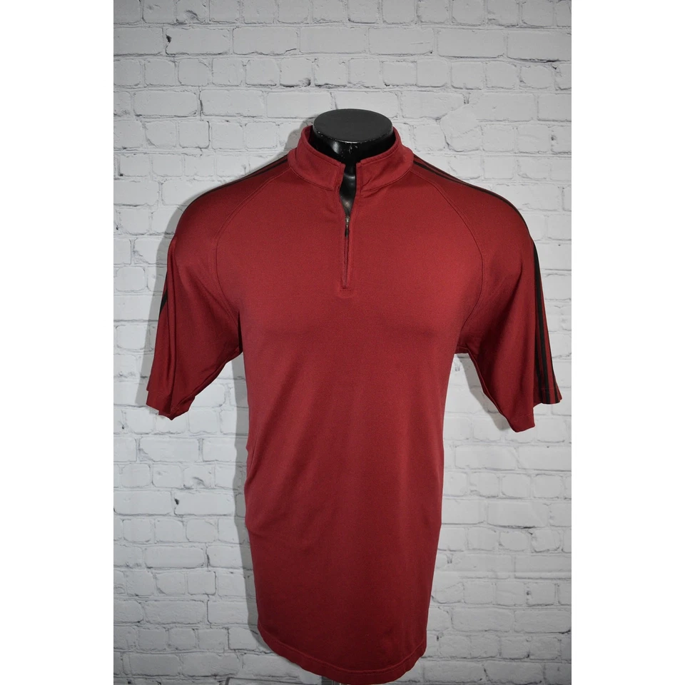 Adidas Golf Pullover Shirt 1/4 ZIP Men Size Large Performance Polyester Maroon - Image 2 of 4