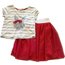 B Tween Sequin Bunny  Mesh Skirt Set Size 7/8