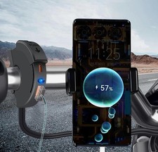 Motorcycle Dual USB Phone GPS Fast Charger Adapter Handlebar Mounting Charging