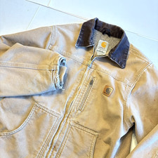Carhartt Boys Tan YYC81 CML Work Chore Coat Jacket - Size L 10/12 Mexico Youth