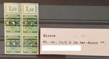 Bizone, IV/I b, (WSTĄŻKA CYFROWA), ** w czwórkowym bloku od OR