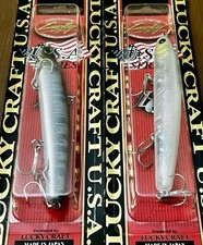 2 Lucky Craft Wander Slim 110 Jig Minnow Jerkbait Lures MISTY SHAD/GHOST BONE