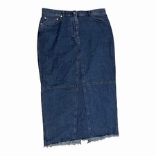 Ralph Lauren Womens Denim Maxi Skirt Size 16 Vtg 90s Western Boho Blue Jean A7