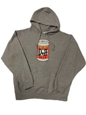 Universal Studios The Simpsons Duff Beer Hoodie Hidden Koozie Pocket Size Large