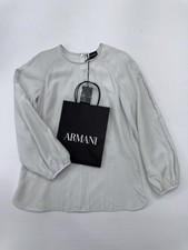 Giorgio Armani Womens Blouse White Silk Puff ...