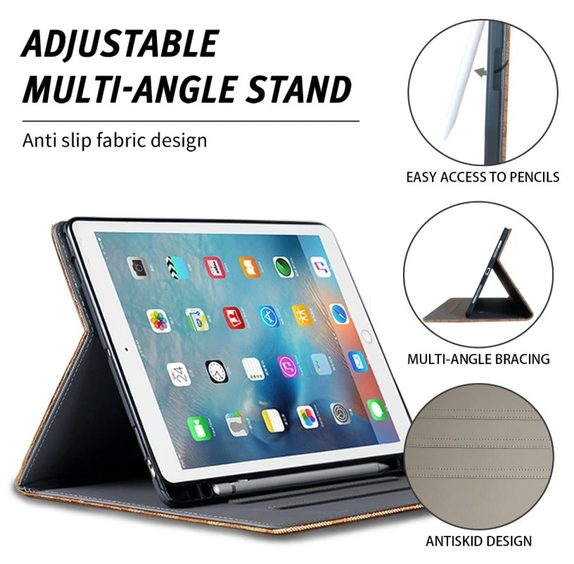 Funda de diseño para iPad 10.2 7ª/8ª/9ª generación Air 3 Pro 10.5 marrón cubierta tipo folio Foto 4 de 4