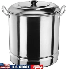 32Qt Aluminum Steamer Tamale Pot Seafood Soup Stock Cookware W/ Removable Tray