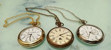 Lot of 3 Elgin Antique Brass Pocket Watches Vintage Collectible Gift