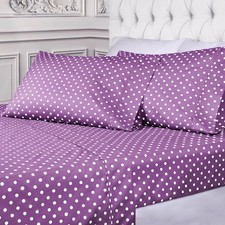 Polka Dot 600 Thread Count Cotton Blend Sheet Set, Deep Pocket Sheets, Cotton...