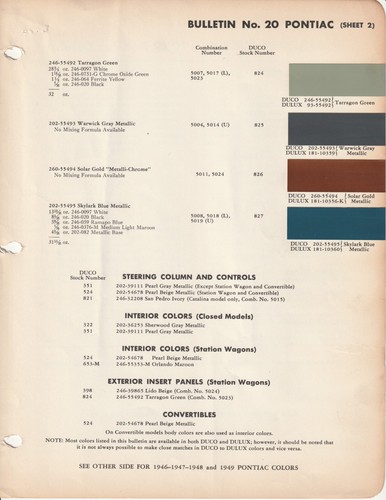 1949 1950 1951 1952 1953 1954 1955 1956 PONTIAC PAINT CHIPS (DUPONT) - Bild 5 von 22
