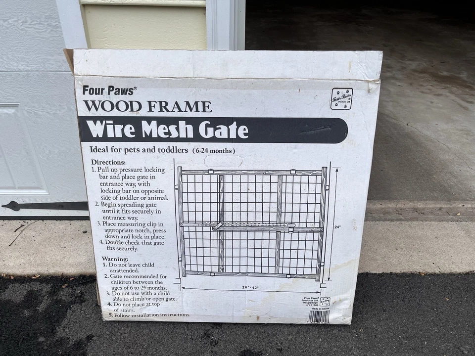 Cuatro Patas 26-42 MARCO DE MADERA Puerta de Malla de Alambre Pequeño Perro Cerca Puerta de Seguridad Blanco Foto 2 de 4