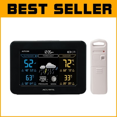 Stylish Weather Station with Indoor/Outdoor Monitoring & Moon Phase Indicator