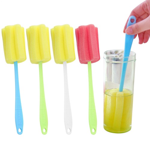 1Pc Sponge Handle Brush Foam Bottle Cup Glass Kitchen Car Baby Bottle Cleaning