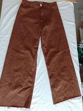 Ladies Jeans Primark Size 10 Frayed Hem Brown 22335